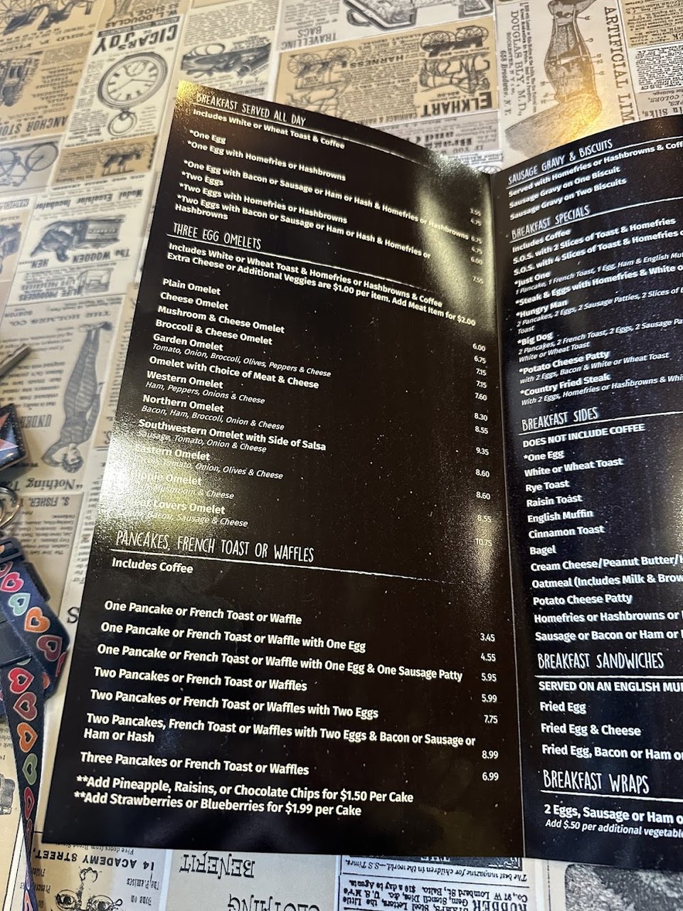 Simple menu with soups and desserts